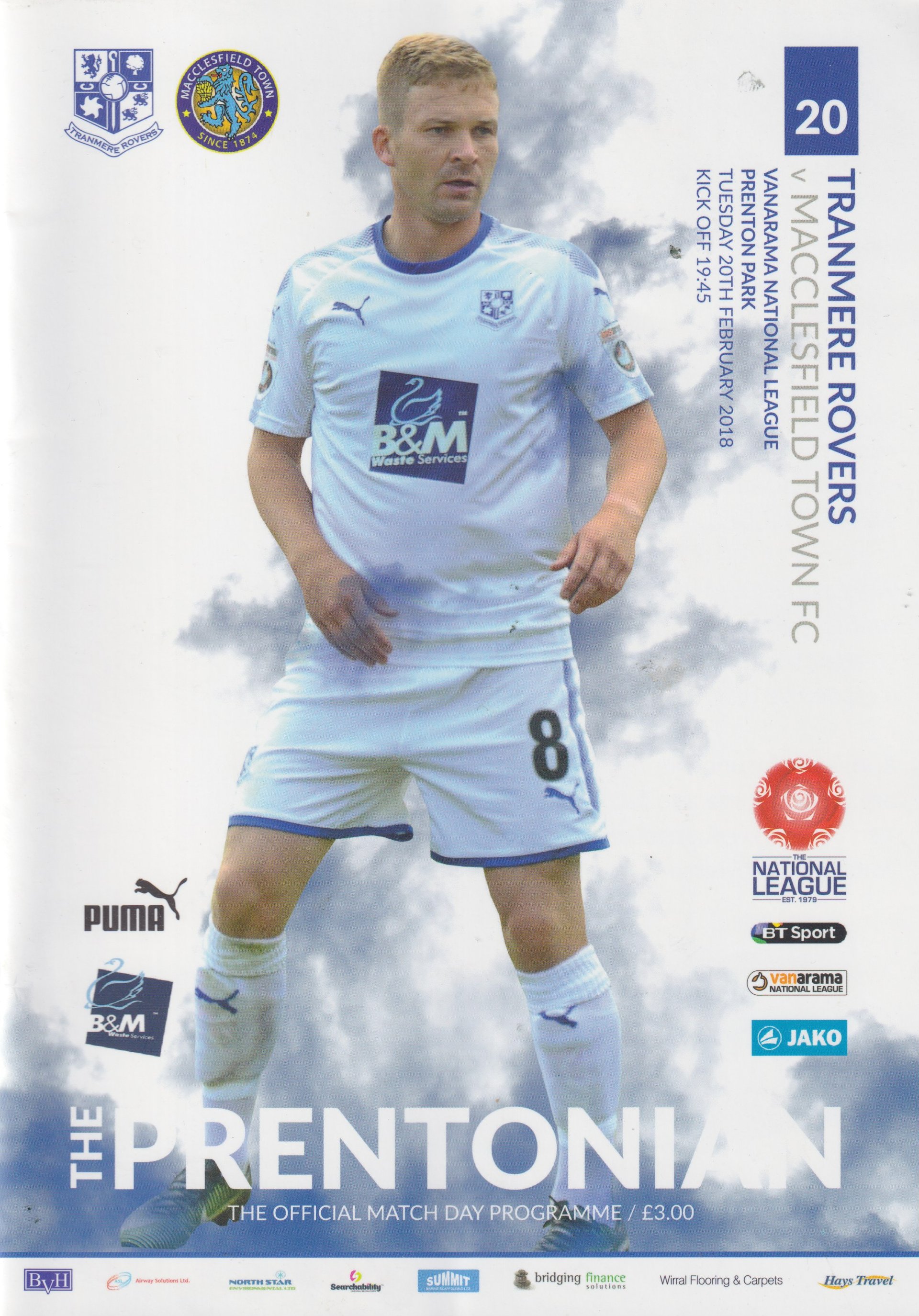 Tranmere Rovers v Macclesfield match programme